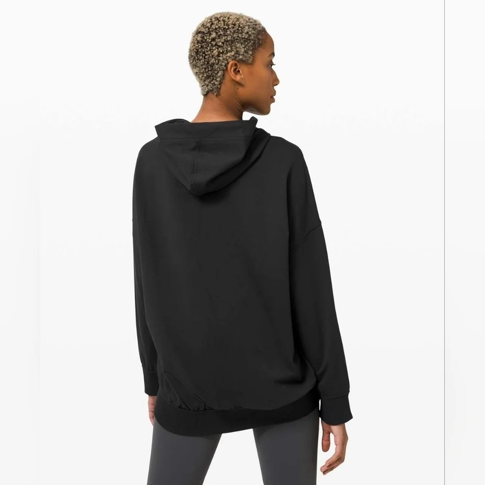 Lululemon Set Aside Zip Up Hoodie Sweatshirt Black Cotton-wool French Terry